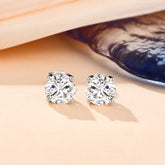 1 Carat Moissanite Stud Earrings For Her in 925 Sterling Silver | The Best Moissanite Studs Online